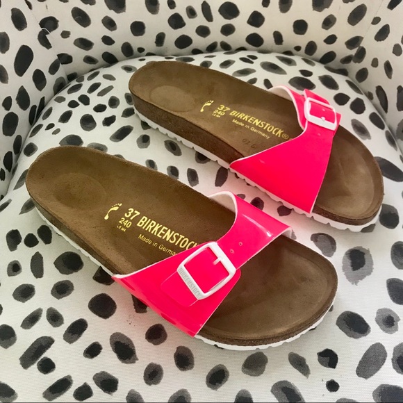 Birkenstock Shoes - BIRKENSTOCK Madrid Hot Pink Patent Leather Slides
